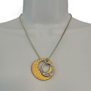 Chico's Shakira Gold Silver Toned Pendant Necklace NWT